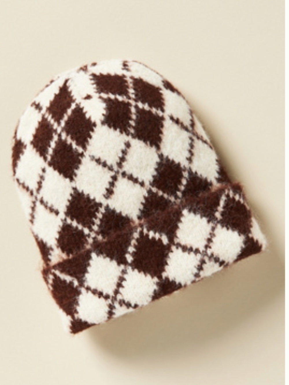 New Anthropologie Argyle Beanie Hat